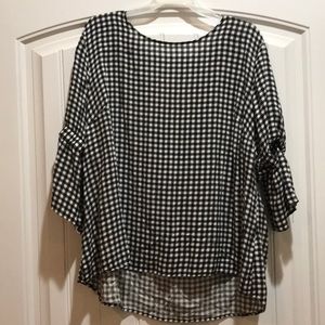 Black and white checked shirt